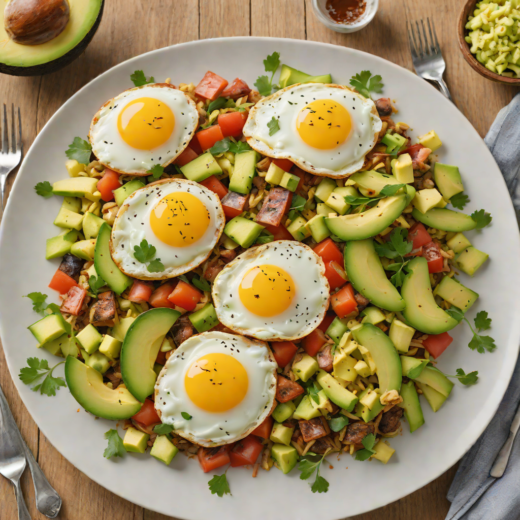 Egg and Vegetable Breakfast Hash with Avocado