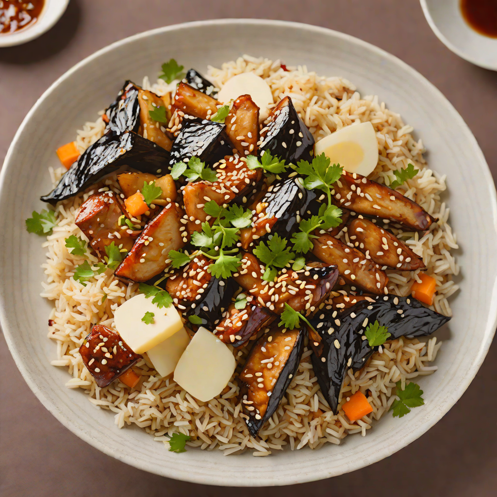 Obon-Inspired Sweet Rice and Miso Glazed Eggplant Donburi