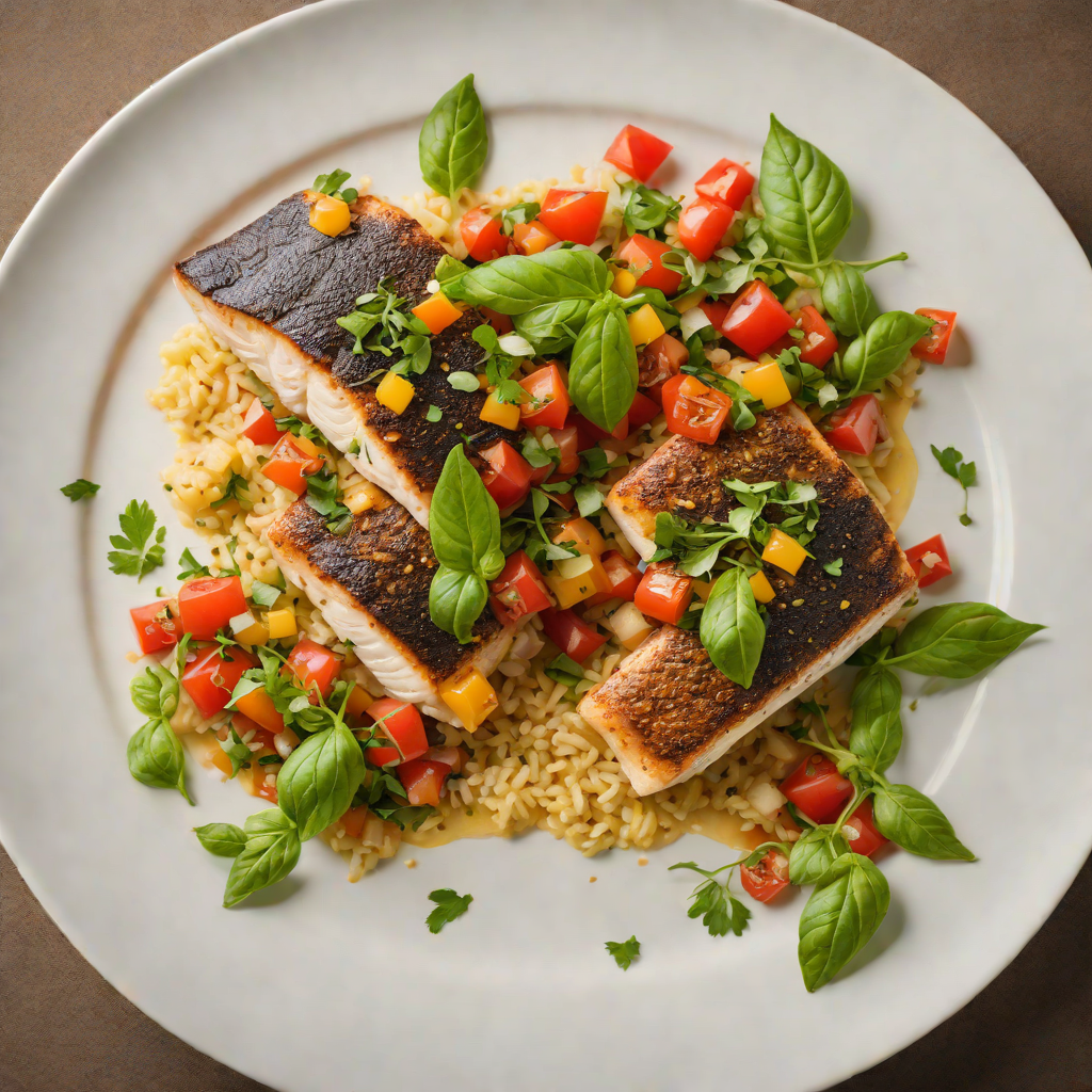 Pan-Seared Sea Bass with Summer Tomato and Basil Salsa