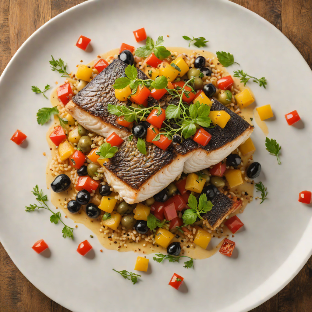 Pan-Seared Sea Bass with Summer Tomato and Olive Ragout