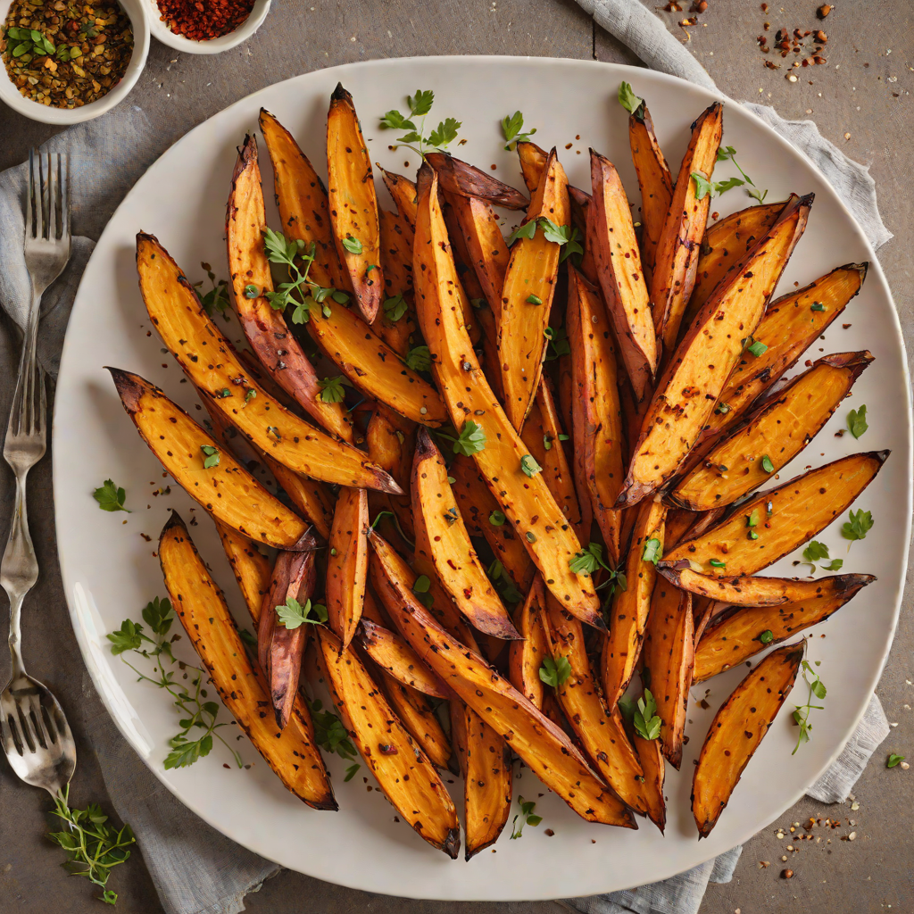 Oven-Roasted Sweet Potatoes with Cumin and Chili Powder