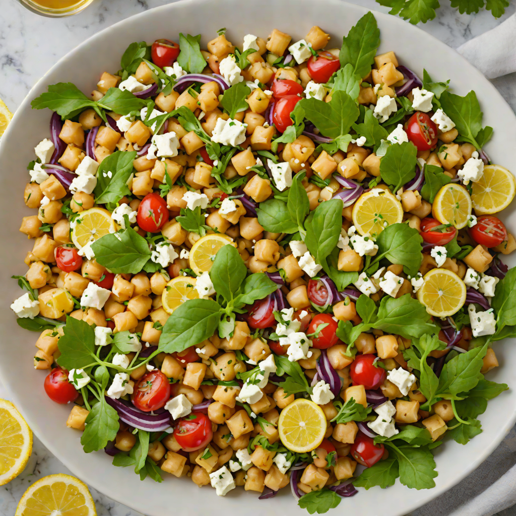 Lemon-Infused Greek Chickpea Salad with Feta and Herbs
