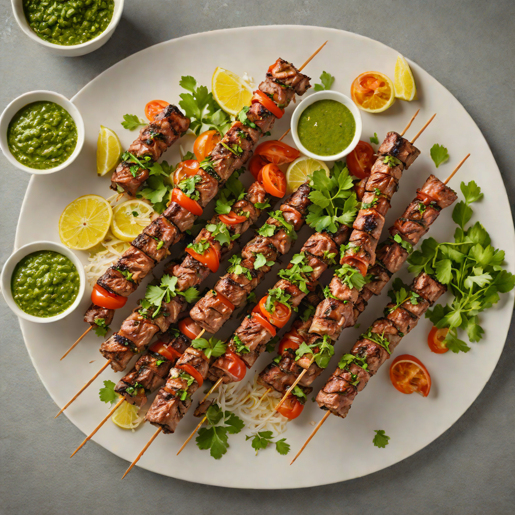 Smoky South American Grilled Beef Skewers with Chimichurri