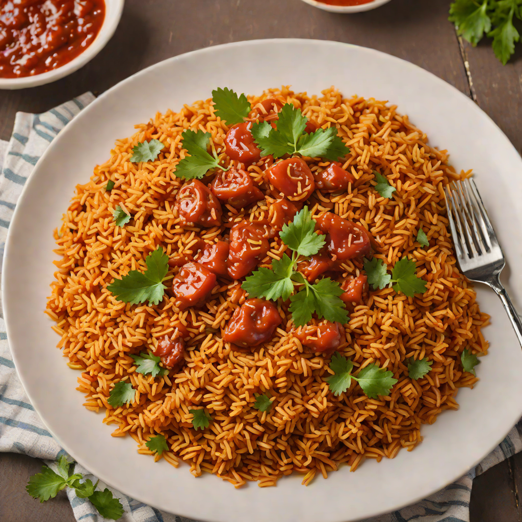 Slow-Cooked Nigerian Jollof Rice with Spiced Tomato Sauce