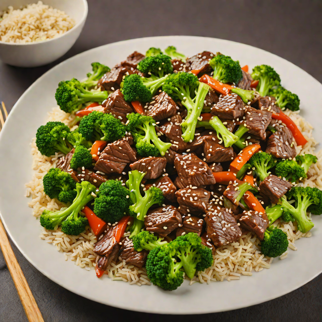Glazed Beef Stir-Fry with Broccoli and Sesame Seeds