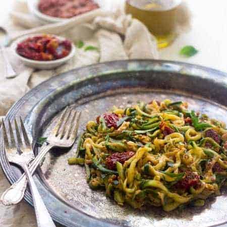 Herb-Infused Zucchini Noodles with Tomato Basil Sauce