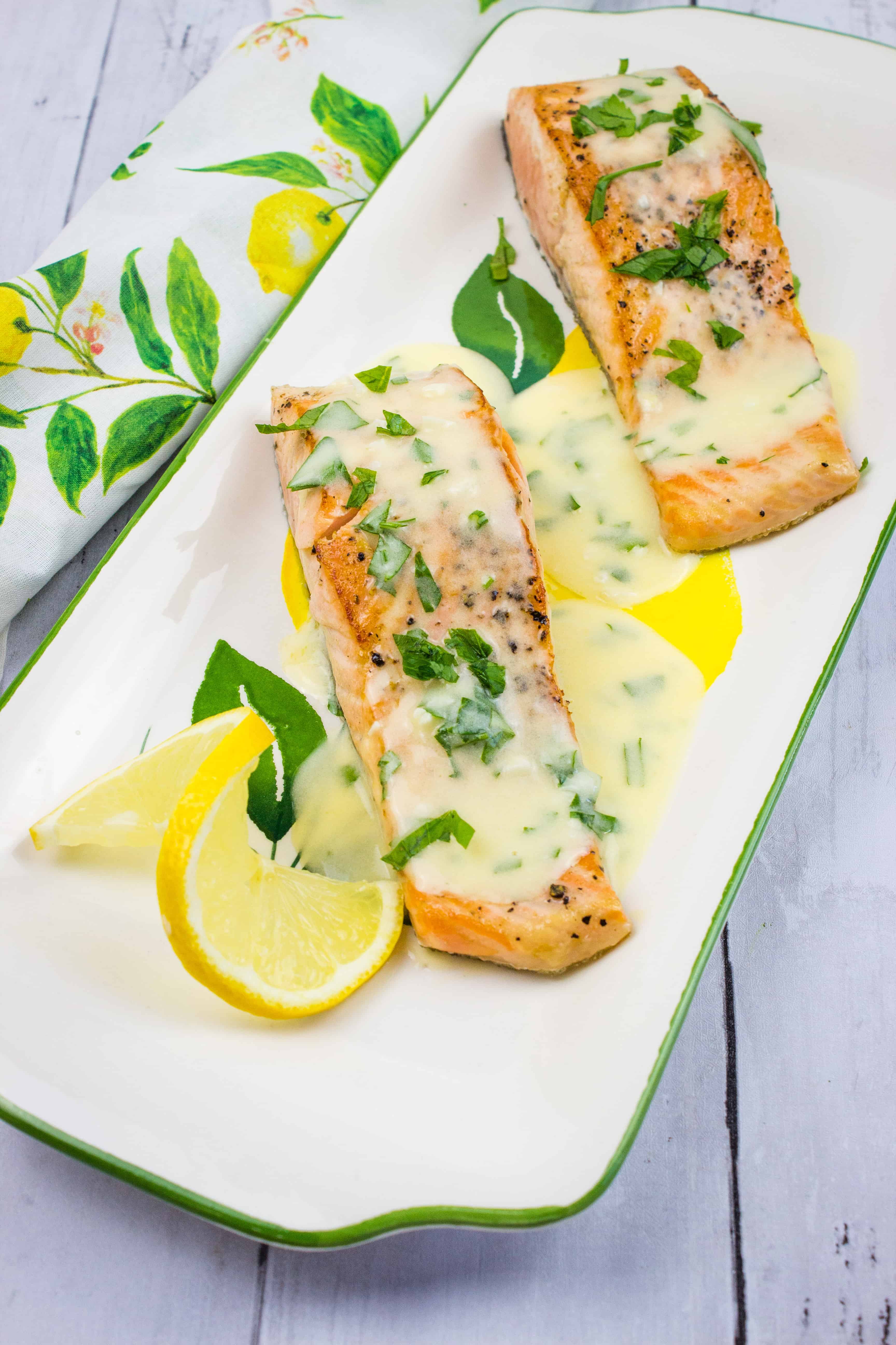 Aperol-Glazed Salmon with Lemon-Herb Sauce