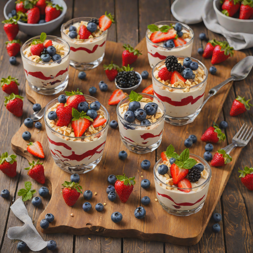 Spider-Man Webbed Strawberry and Blueberry Cheesecake Parfaits