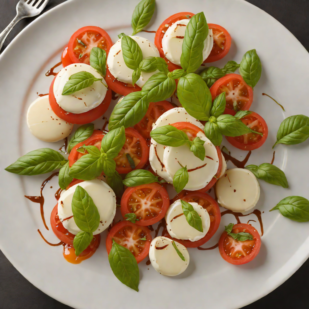 Basil-Infused Tomato and Mozzarella Caprese Salad