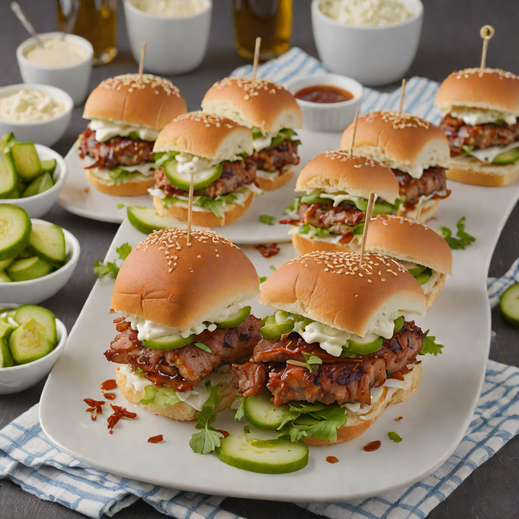 Nashville Hot Pork Belly Sliders with Pickles and Buttermilk Ranch