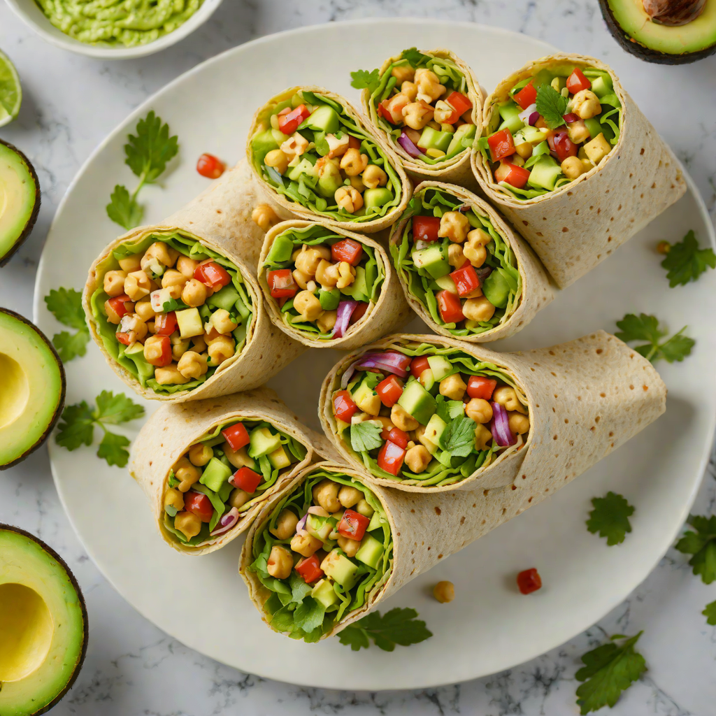No-Heat Avocado Chickpea Salad Wraps