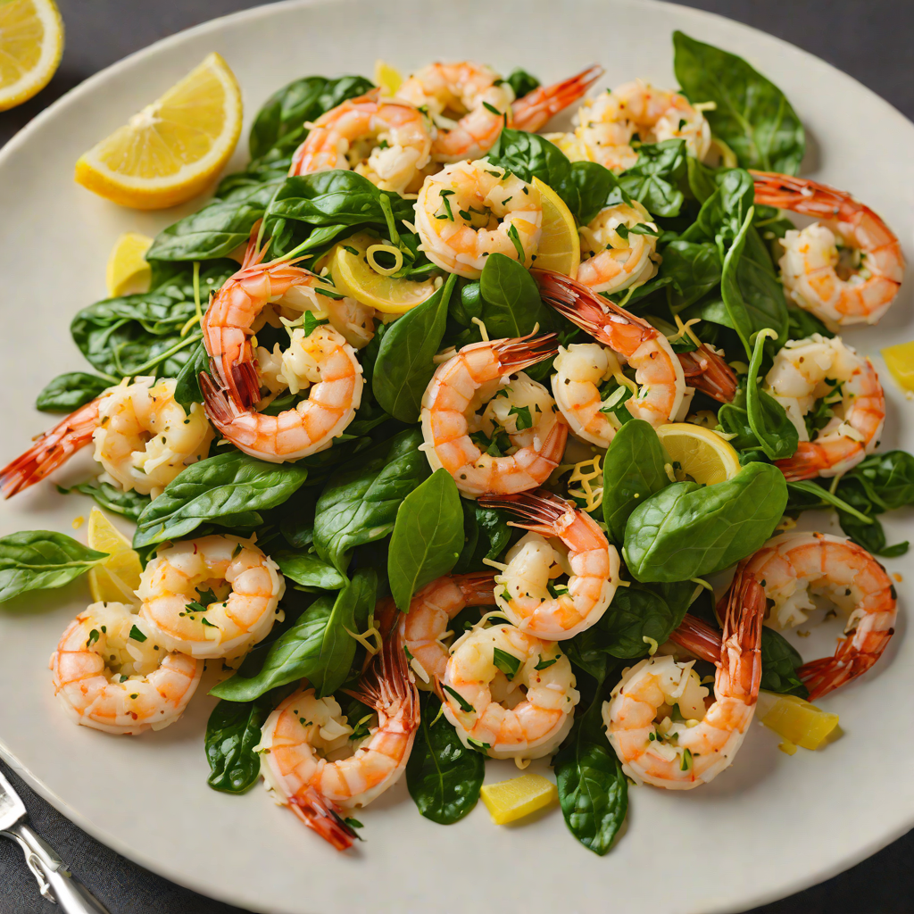 Sautéed Garlic Shrimp with Lemon Zest and Spinach