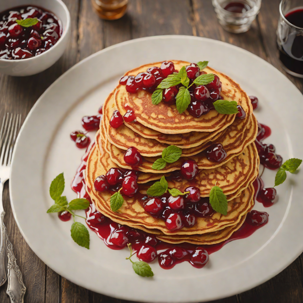 Nordic Rye Pancakes with Lingonberry Compote