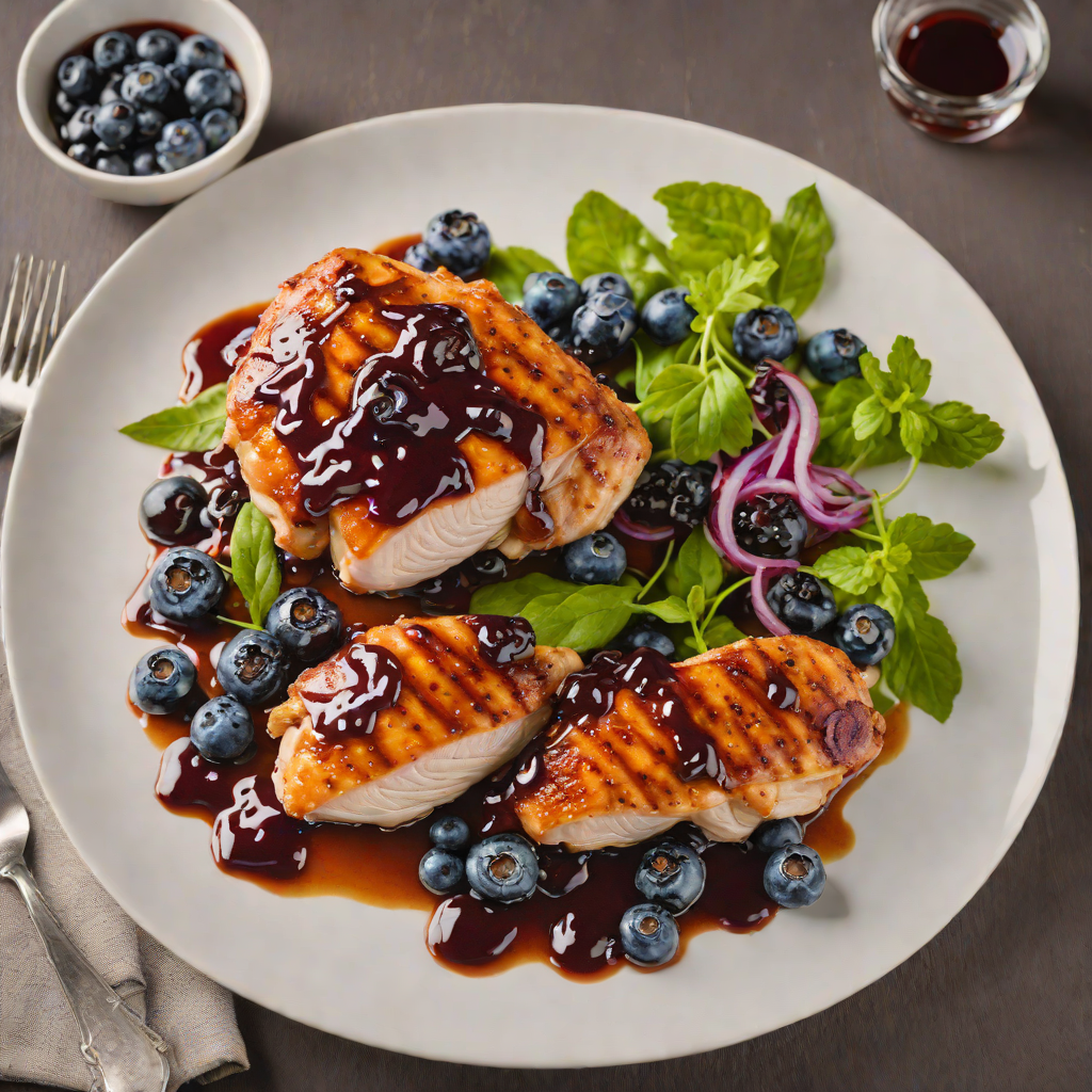 Pan-Seared Chicken with Muskegon Blueberry Gastrique