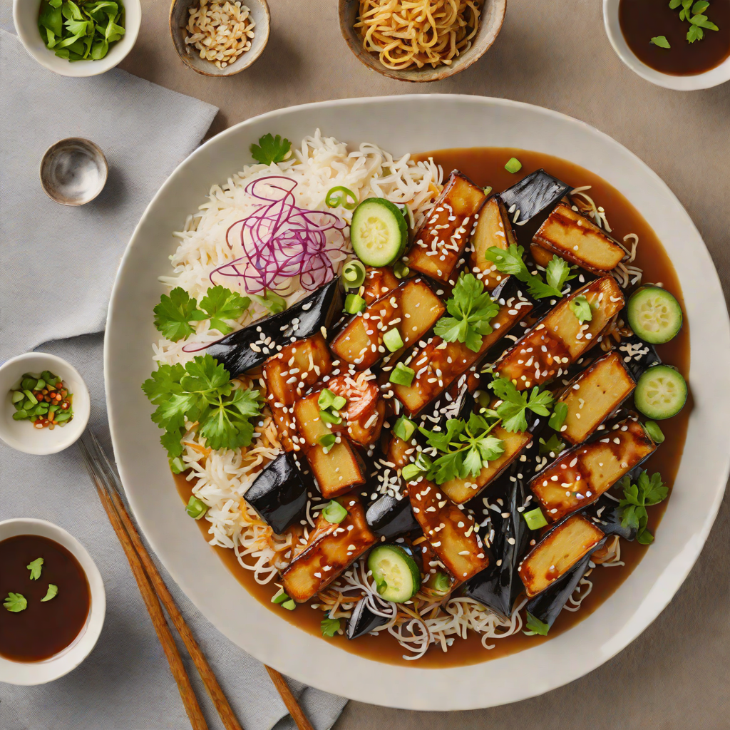 Bon Odori-Inspired Sweet Miso Glazed Eggplant Donburi