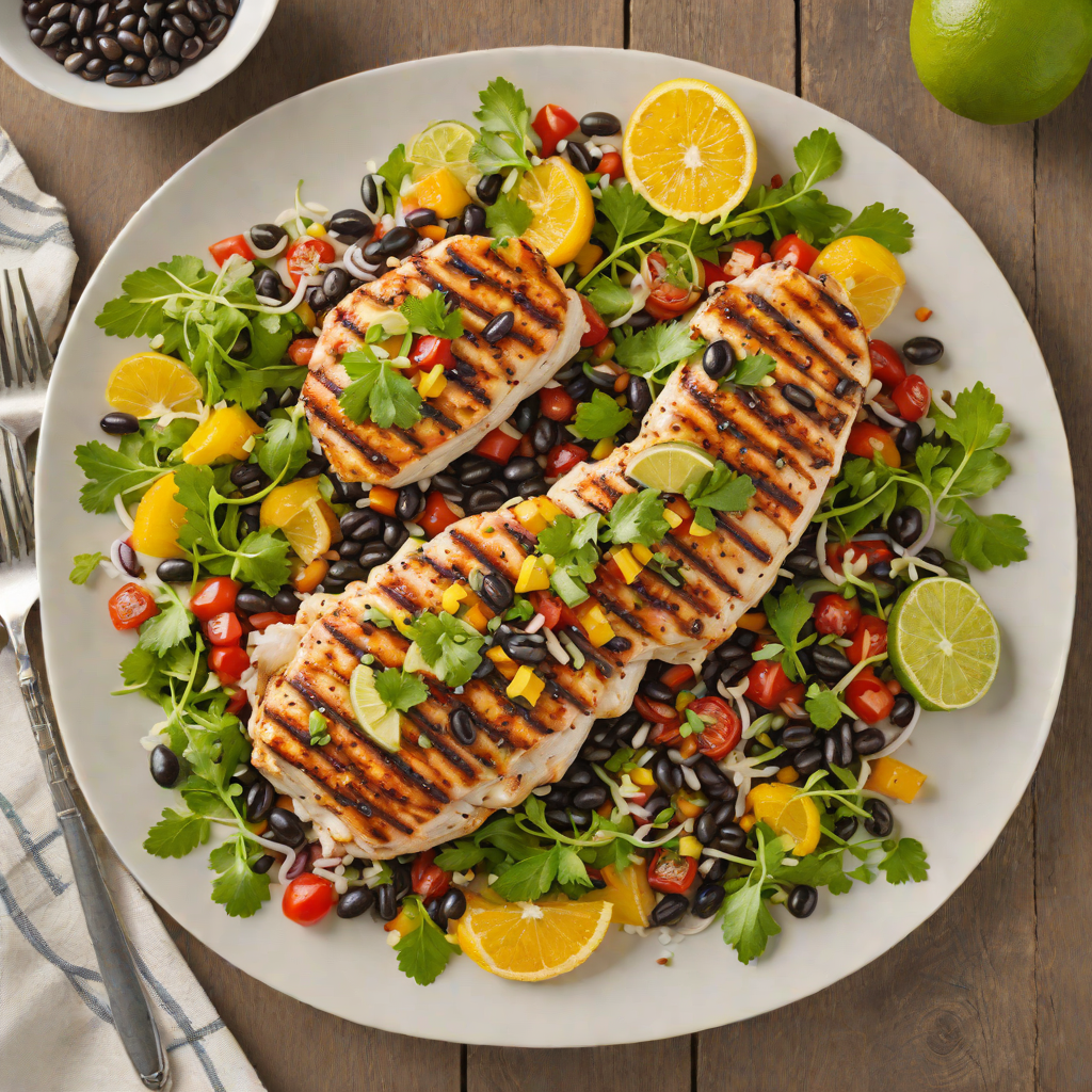 Grilled Citrus-Chile Chicken with Black Bean Salad