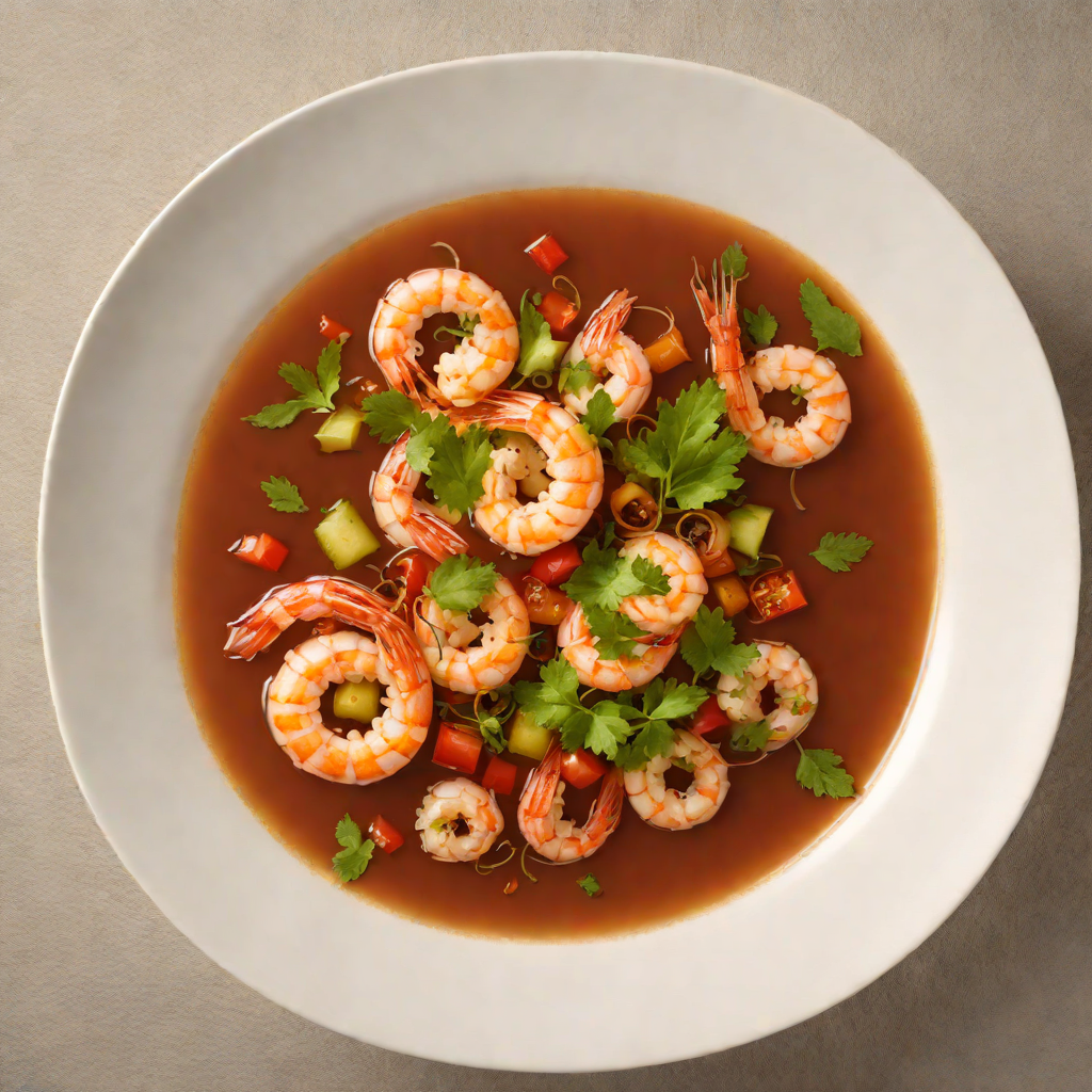 Tomato and Tamarind Broth with Shrimp and Vegetables