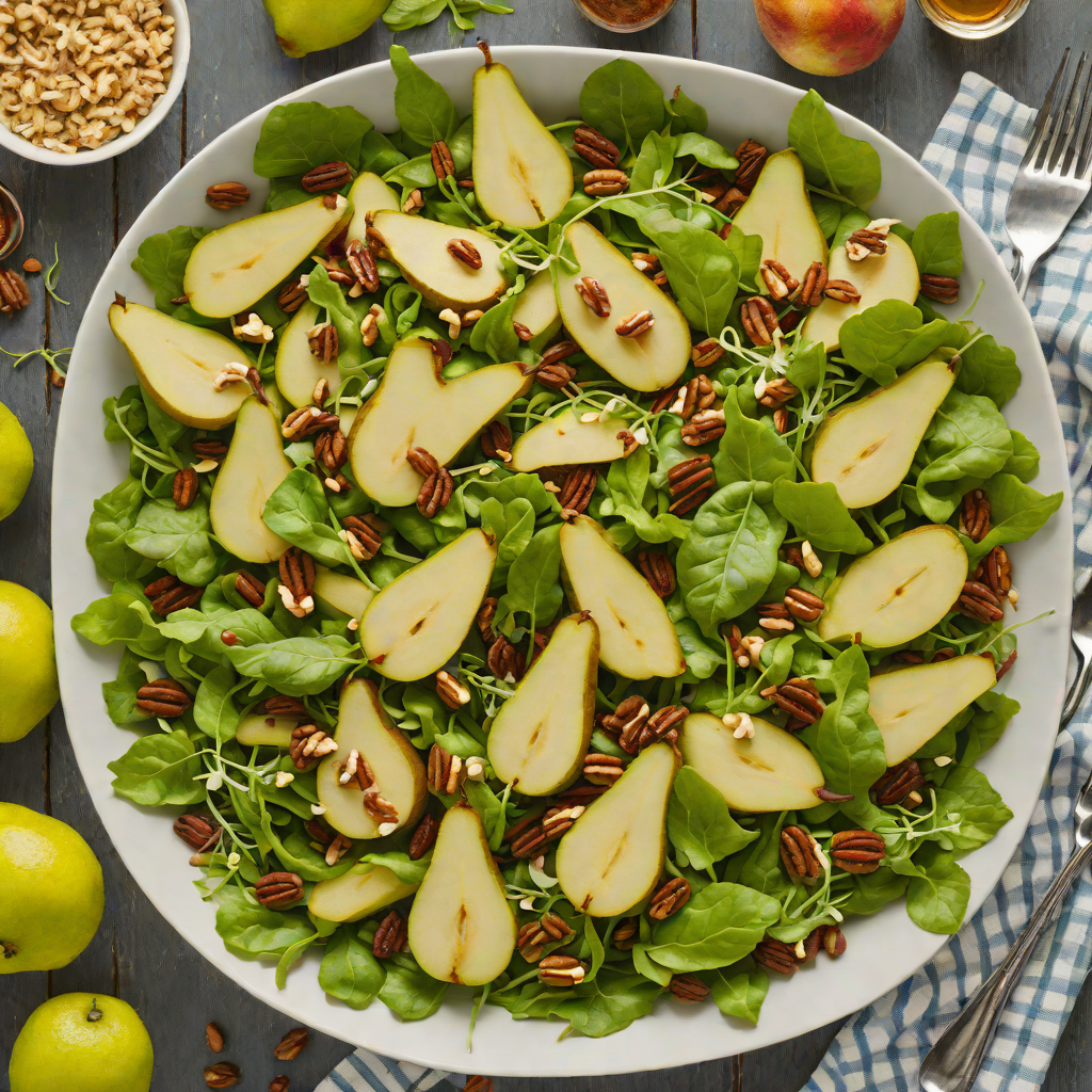Spiced Bourbon Pear and Walnut Salad with Maple Vinaigrette
