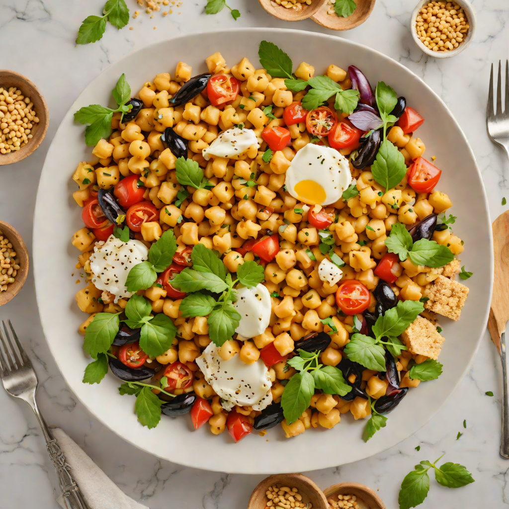 Puzzle-Inspired Layered Mediterranean Chickpea Bowl