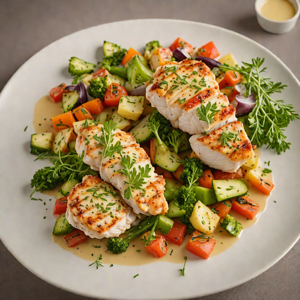 Sautéed Chicken with Seasonal Vegetables and Garlic Herb Butter