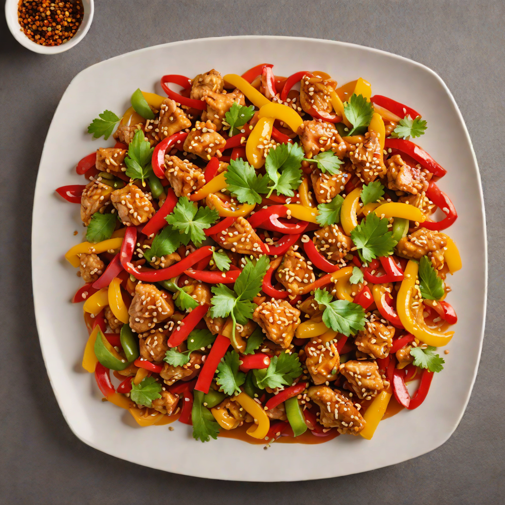 Stir-Fried Chicken with Bell Peppers and Ginger Sauce