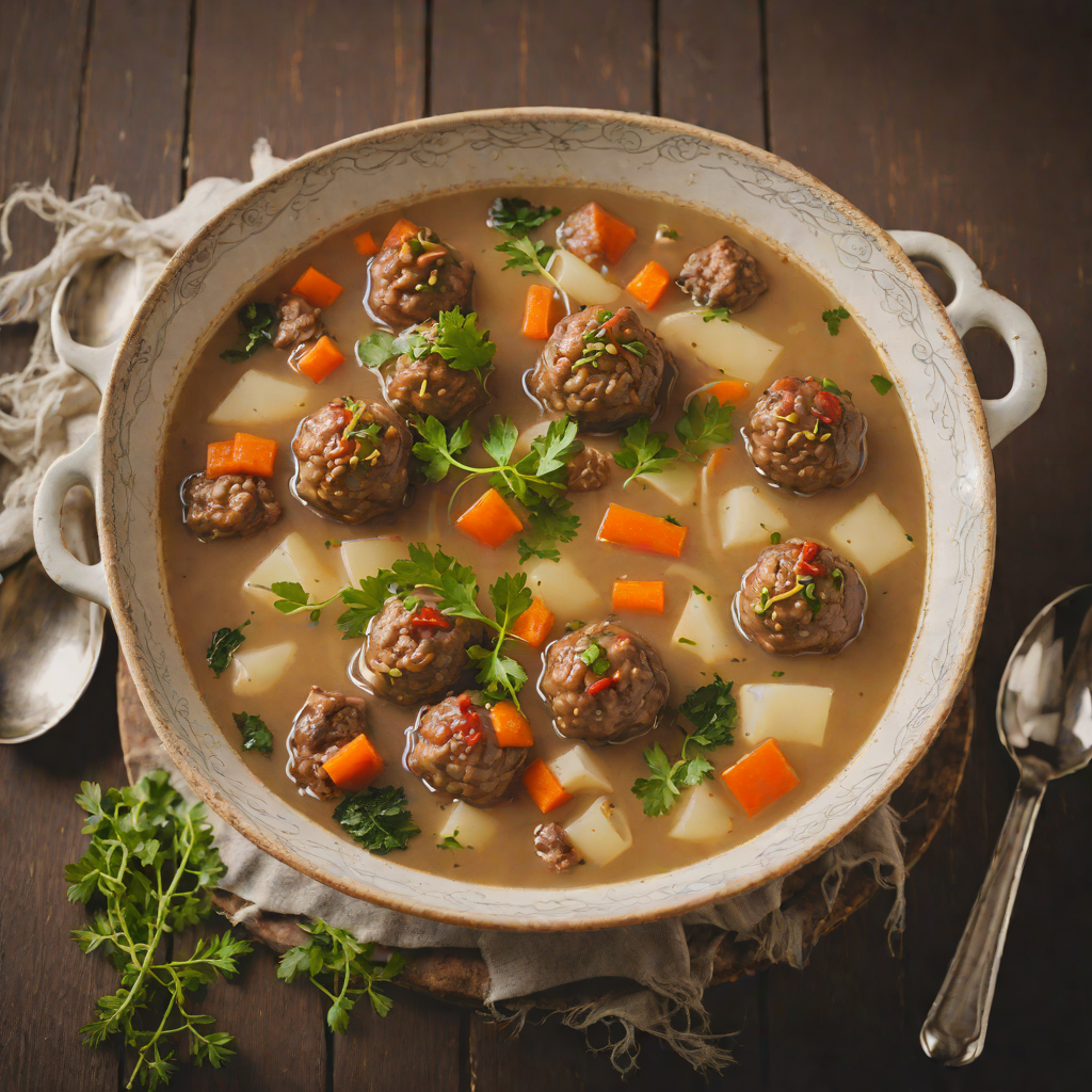 Nordic-Inspired Reindeer Meatball Soup