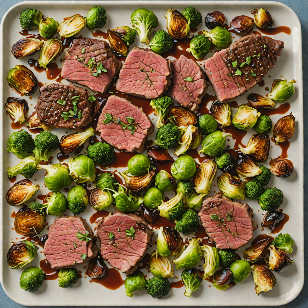 Sheet Pan Beef and Brussels Sprouts with Balsamic Glaze