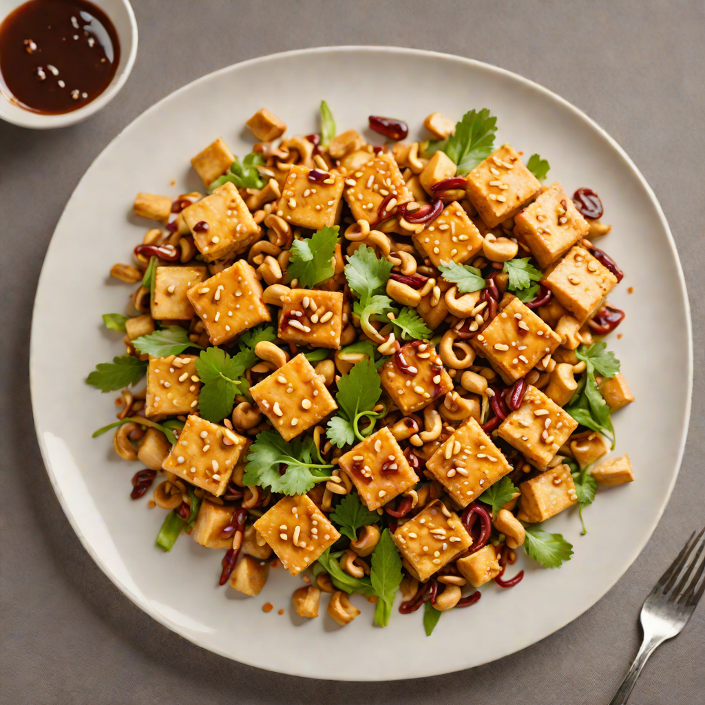 Stir-Fried Tofu with Cashews and Spicy Szechuan Sauce