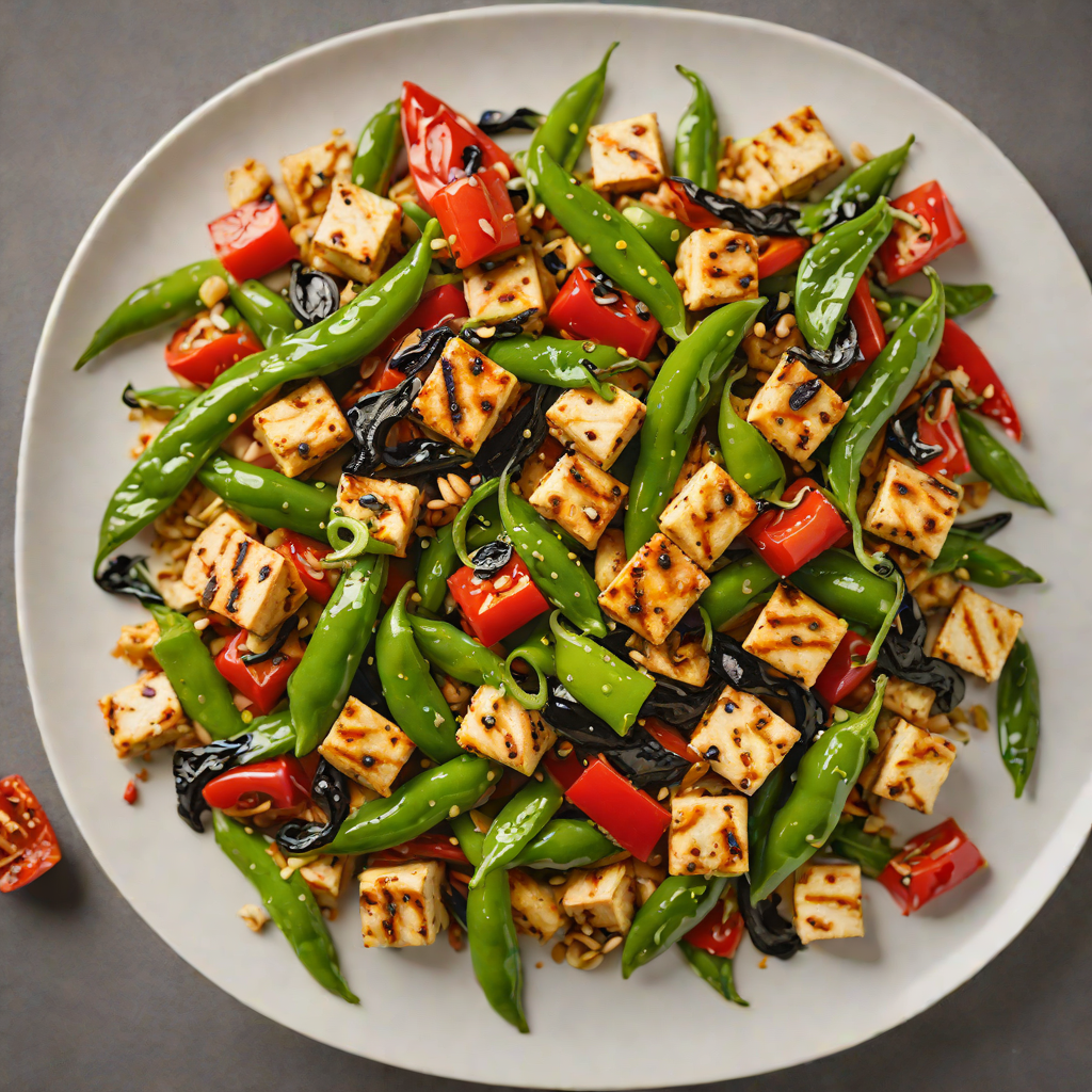 Charred Green Race Pepper Stir-Fry with Tofu
