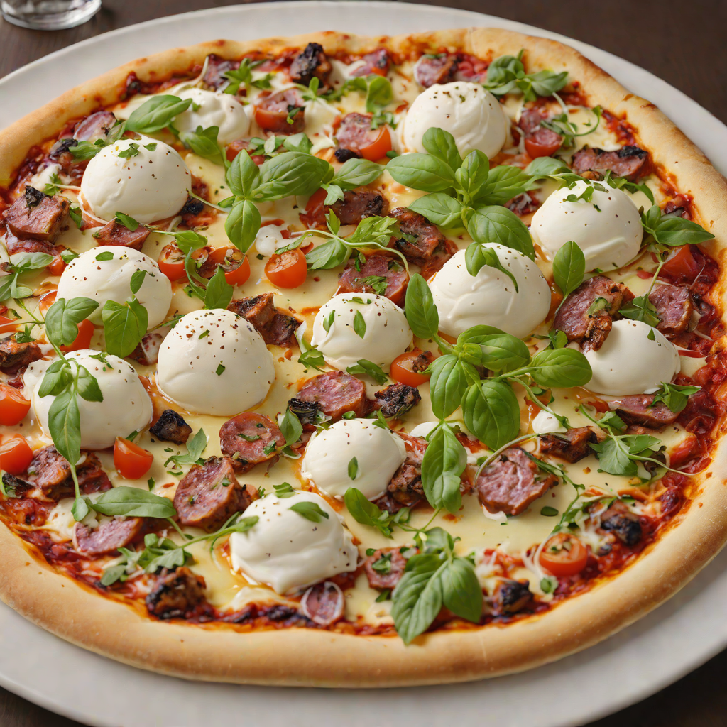 Wood-Fired Pizza with Imported Italian Sausage and Burrata