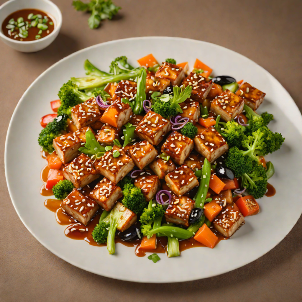 Sweet Soy-Glazed Tofu with Stir-Fried Vegetables