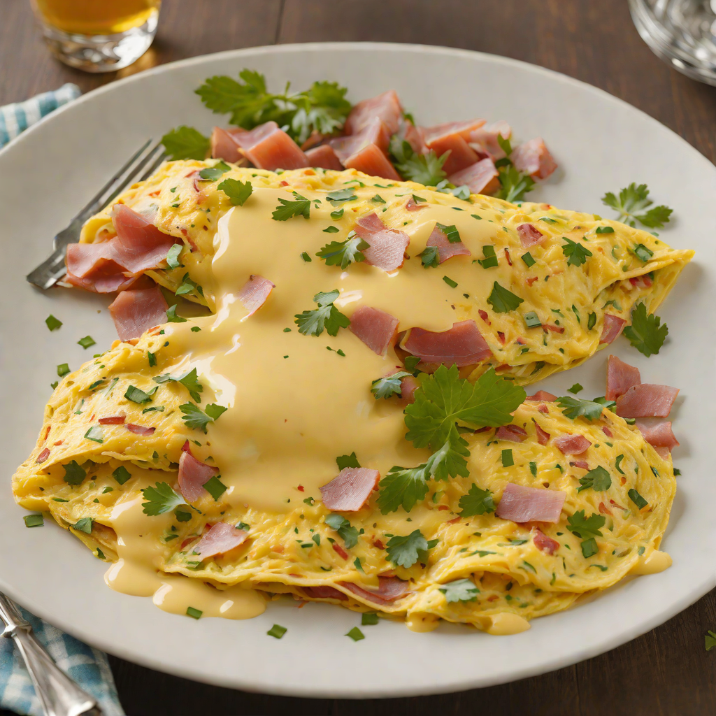 Denver Omelette with Ham, Green Chili, and Cheddar