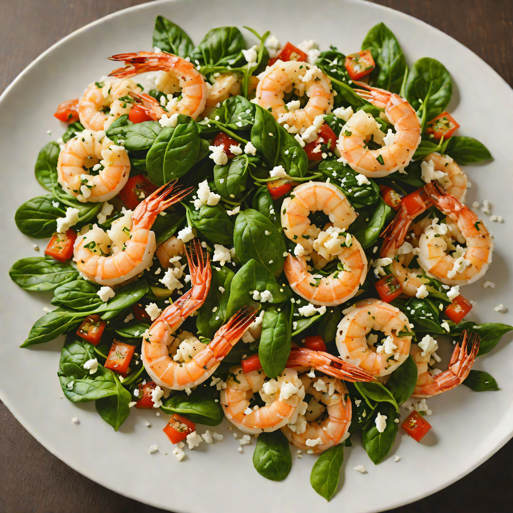 Sautéed Mediterranean Shrimp with Garlic, Feta, and Spinach