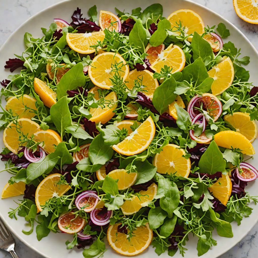 Aromatic Bitter Herb and Citrus Salad with Tahini Dressing
