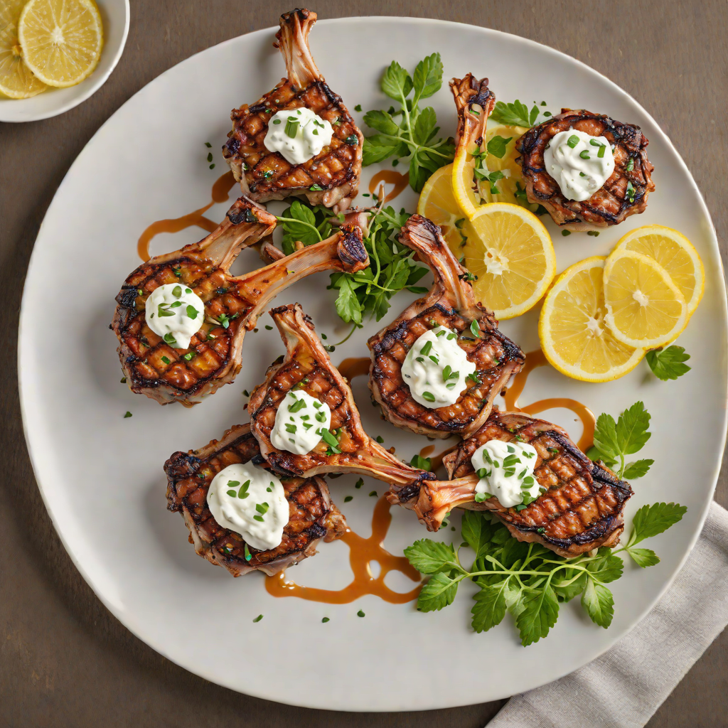 Pan-Seared Lamb Chops with Tzatziki and Lemon-Oregano Dressing