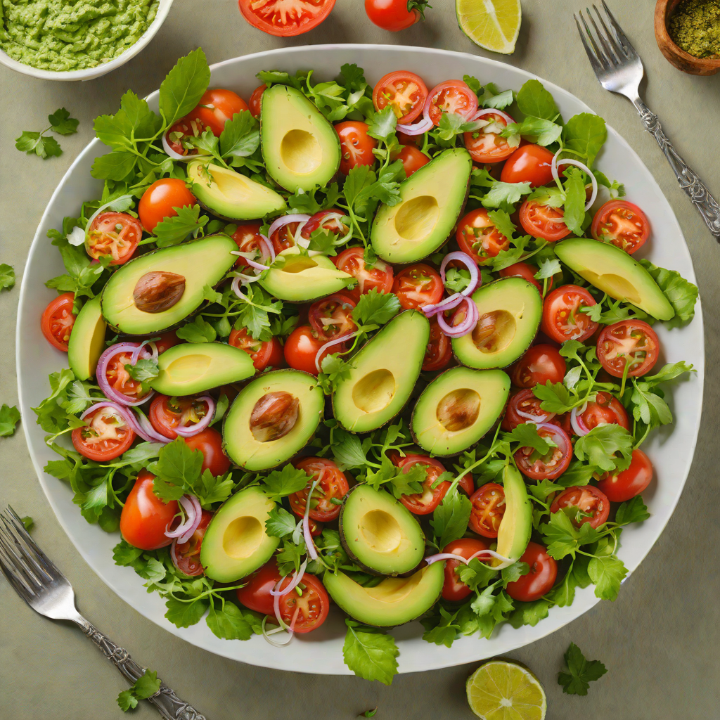 Fresh Guatemalan Avocado and Tomato Salad with Lime-Cilantro Dressing