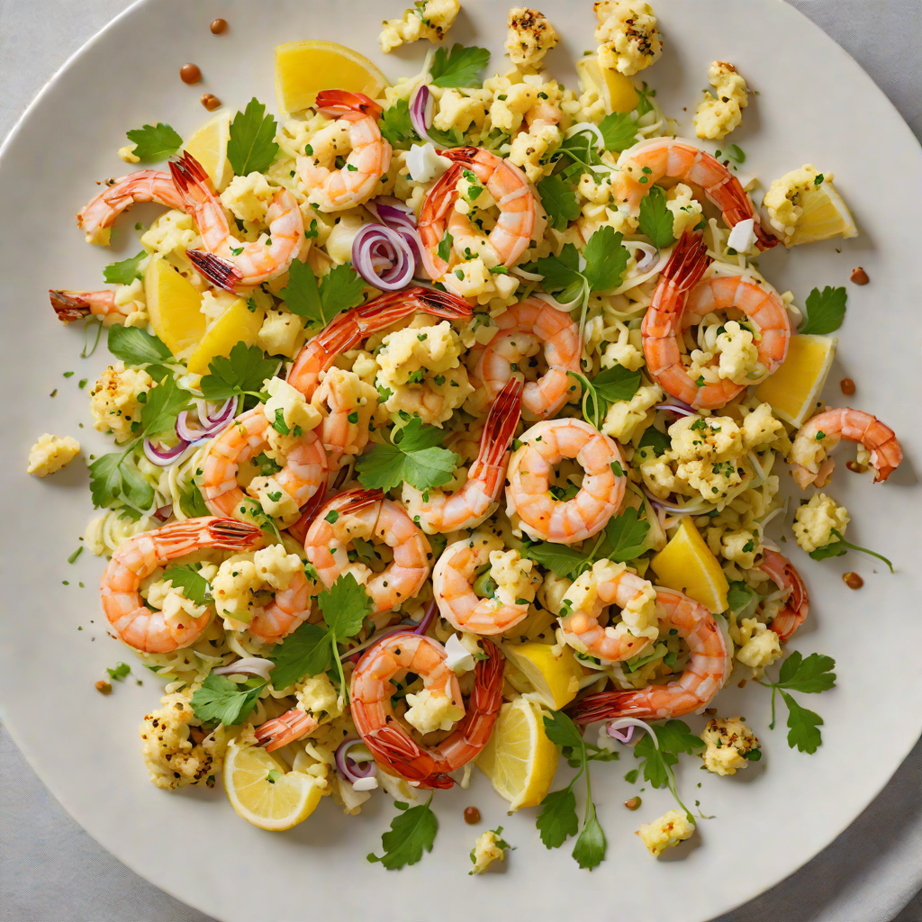 Sautéed Shrimp with Roasted Cauliflower and Lemon-Garlic Dressing