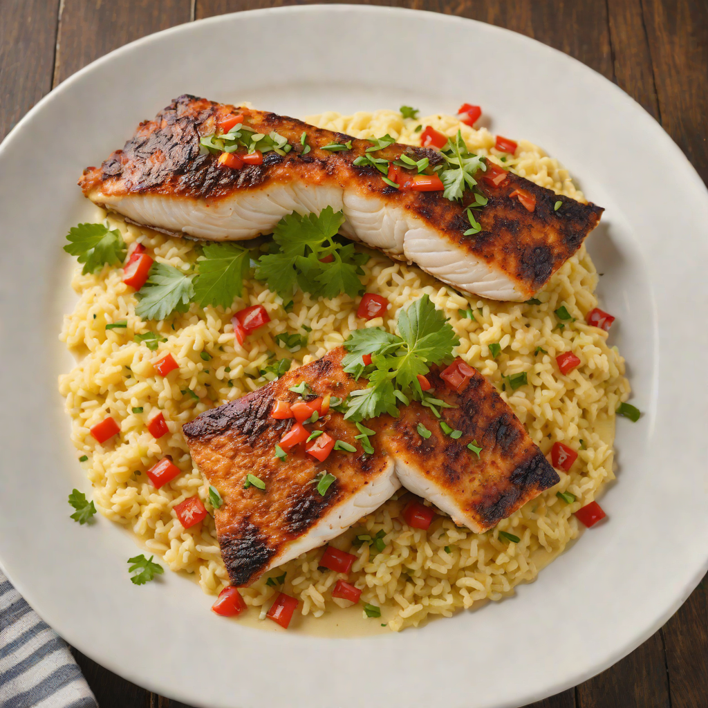 Pan-Fried Catfish with Cajun-Spiced Grits