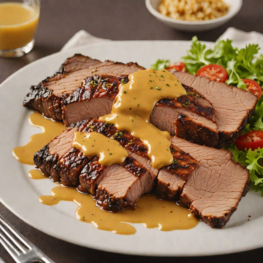 Grilled Texas-Style Brisket with Spicy Mustard Glaze