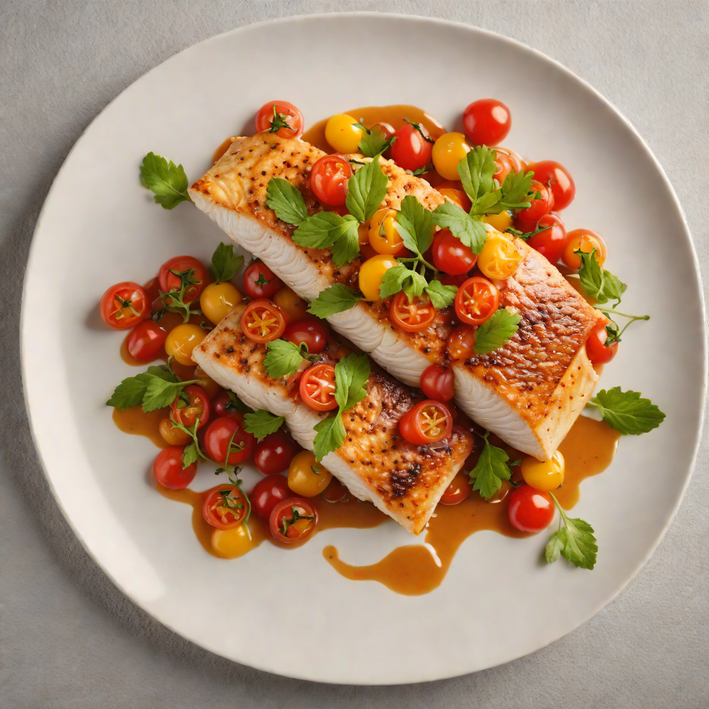 Pan-Seared Whitefish with Cherry Tomato and Michigan Cherry Sauce