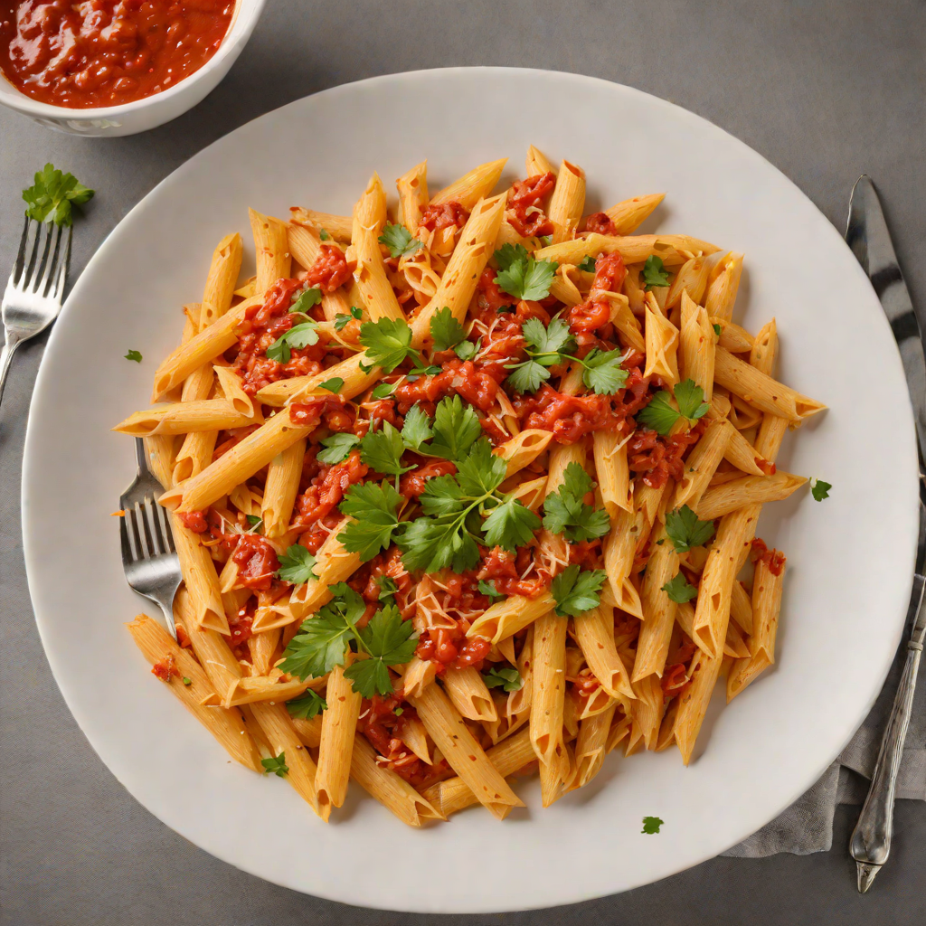 Vodka-Infused Penne with Roasted Red Pepper Sauce