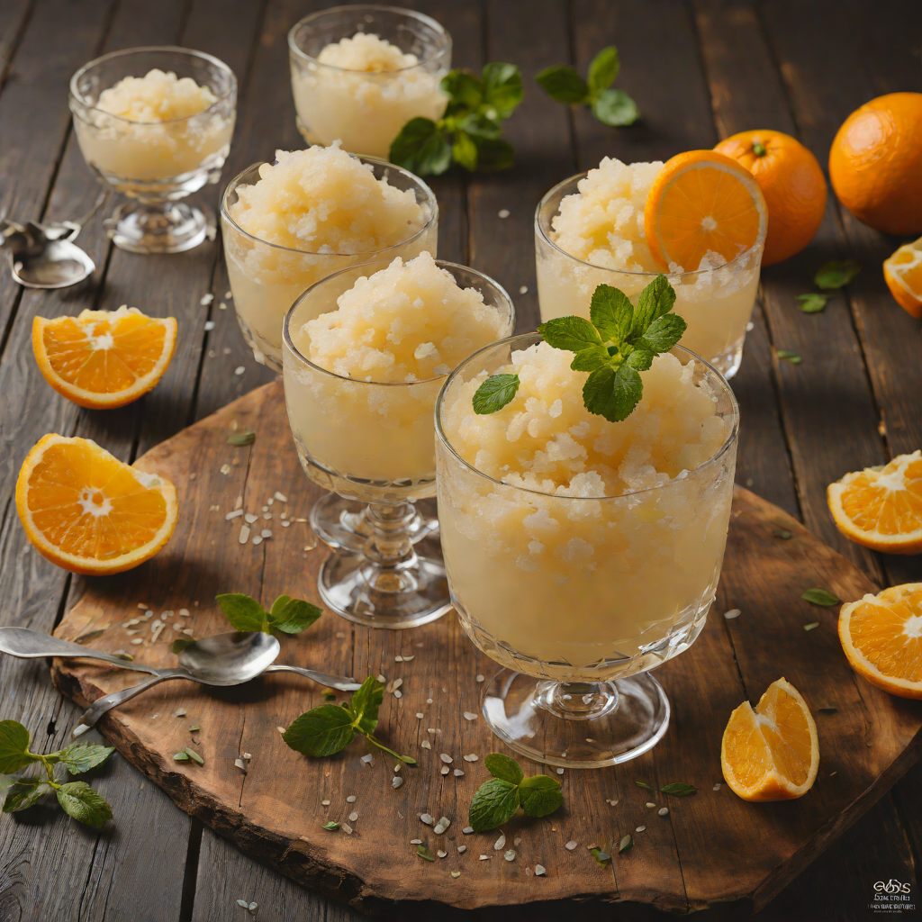 Vodka and Orange-Infused Sorbet Granita
