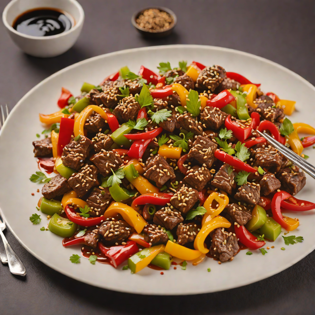 Stir-Fried Beef with Bell Peppers and Soy-Ginger Sauce