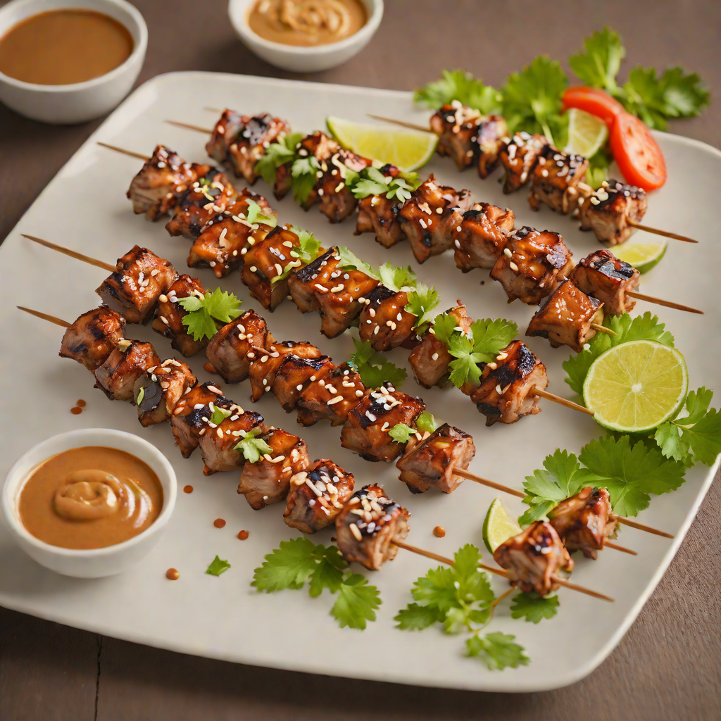 Tamarind-Glazed Pork Skewers with Spicy Peanut Sauce