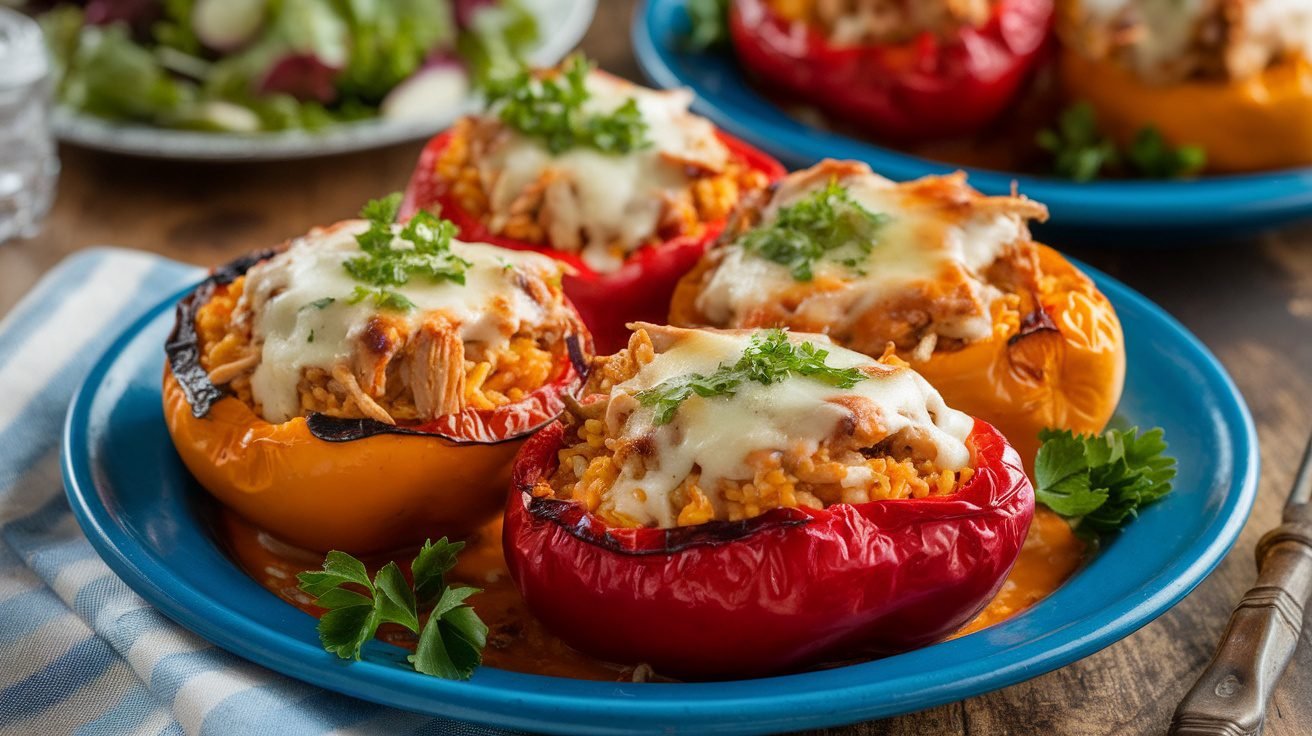 Satisfying Sweet Potato Chicken Stuffed Peppers
