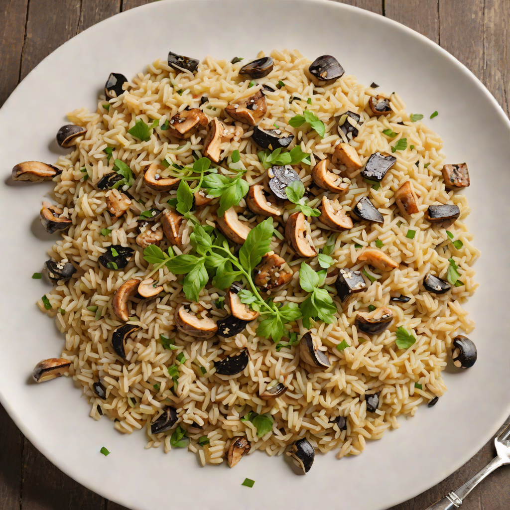 Half-and-Half Creamy Mushroom Risotto with Parmesan
