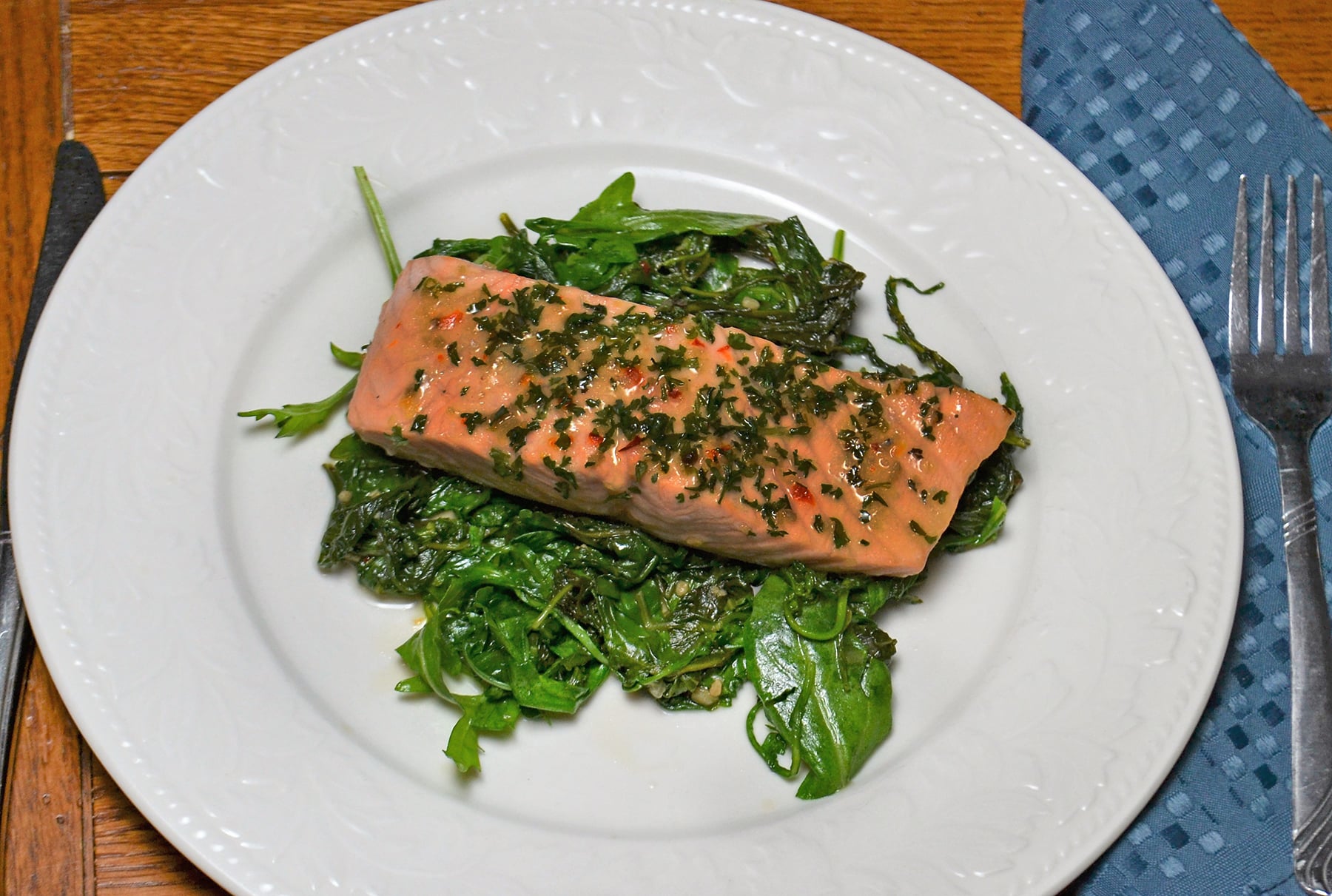 Turmeric-Glazed Salmon with Roasted Greens