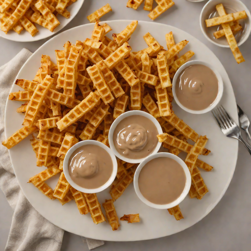 Baked Waffle Fries with Honey-Mustard Dipping Sauce