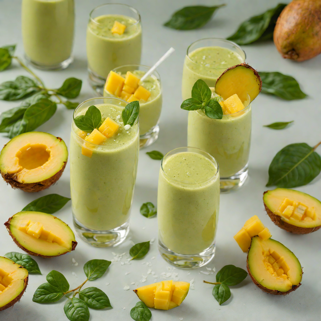 Mango-Pineapple Smoothie with Spinach and Coconut Water