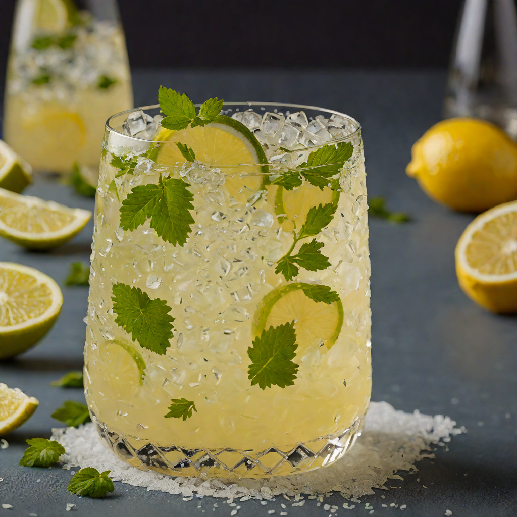 Frozen Herb-Infused Lemonade with Sparkling Water